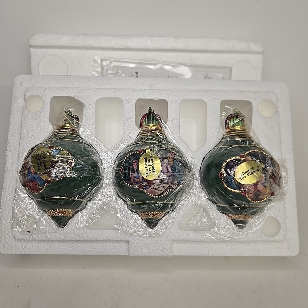 Vtg‎ Wizard of Oz Ornaments Bradford Editions Heirloom Porcelain 2000 Set